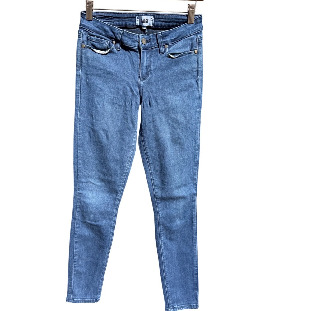 PAIGE Verdugo Ankle Skinny Jeans Medium Wash Blue Mid Rise Denim Womens 27